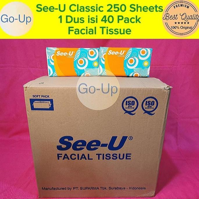 NEW [1 DUS = 40 PACK] TISU SEE-U CLASSIC FACIAL TISSUE 250 SHEETS 2 PLY MURAH GROSIR ORI