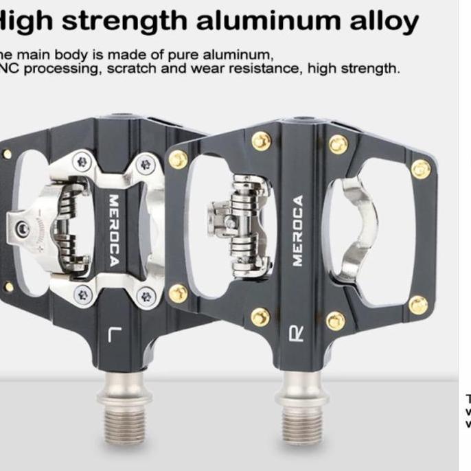 Pedal Dual Sided Cleat & Flat Meroca Pedal Sepeda Hitam