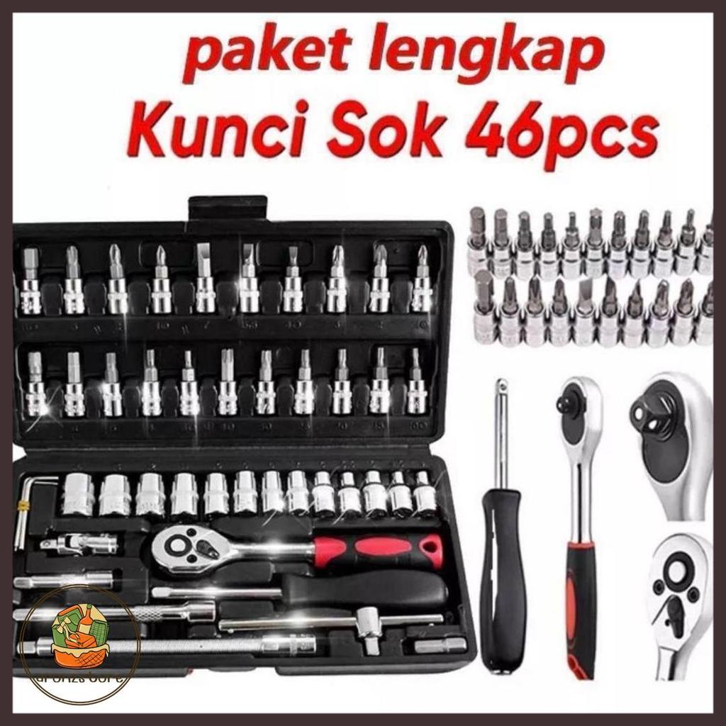 Terlaris Kunci Set 46 Pcs Full Set Motor Kunci/ Kunci Set Lengkap