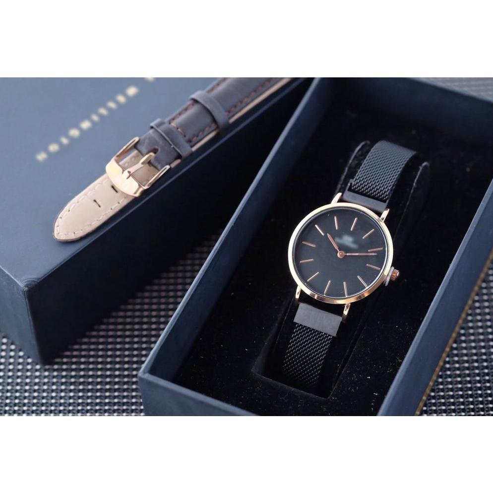 GARANSI JAM TANGAN WANITA PRIA DW PETITE MAGNET PASIR PAKET TALI KULIT WD CLASSIC JAM TANGAN FASHION