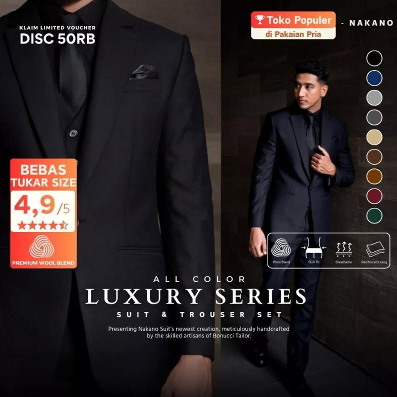 NAKANO LUXURY SET - Setelan Jas & Celana Formal Pria Slim Fit Premium