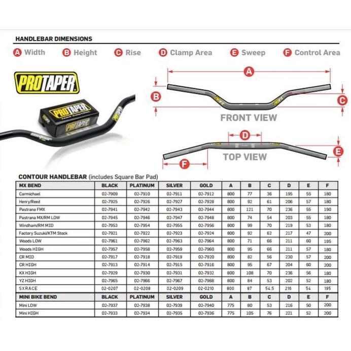 Handlebar Protaper Contour ORIGINAL / Stang Protaper Motor MX Protaper