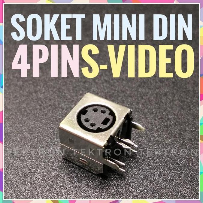 Ready Soket Mini Din 4pin, 4p, PCB svideo s video