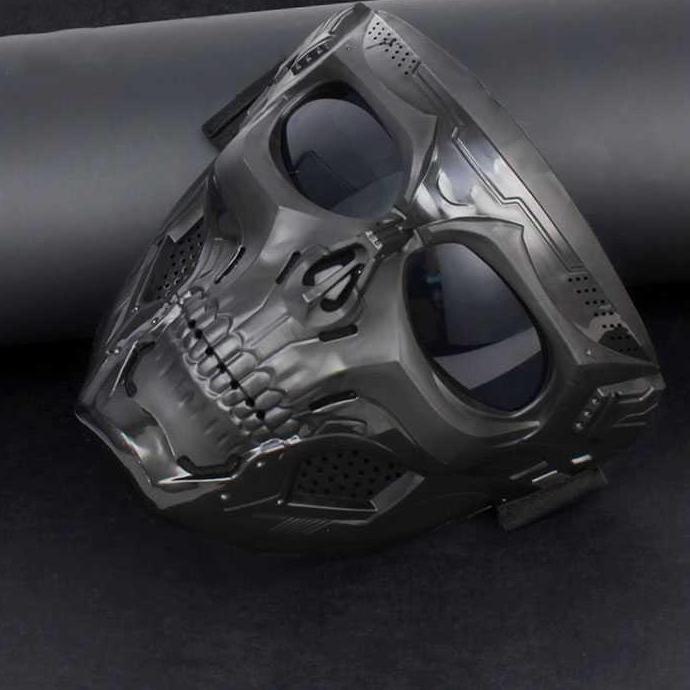 Ready To Ship Masker Motor Topeng Tengkorak Airsoft Gun Full Face Skull / Goggle Mask Masker Helm Fu