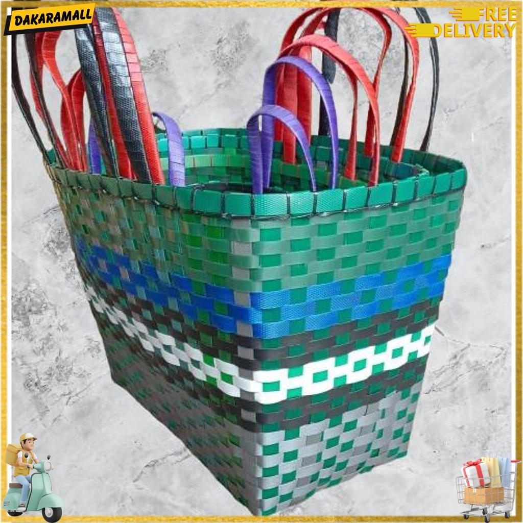 Tas Anyaman Plastik Kaca Premium / Tas Anyam Plastik Tebal Super Jumbo 5 Varian Ukuran / Tas Pasar C