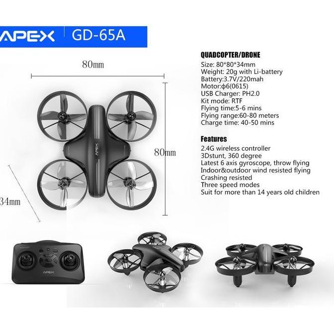 Ready Tutu Drone Gd65 Ghost Drone Apex Mini Racing Drone, Quadcopter Drone