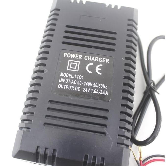 charger aki kering 24V LT01 dan kabel konektor untuk sepeda listrik