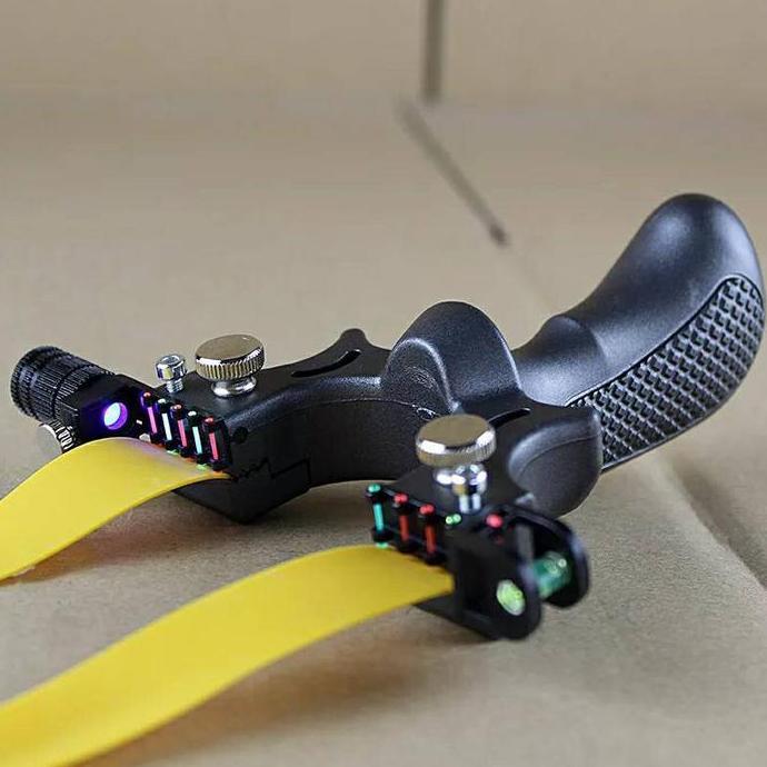 KETAPEL GREYHOUND FLATBAND SLINGSHOT WITH LED OPTIC SCOPE HARD RESIN