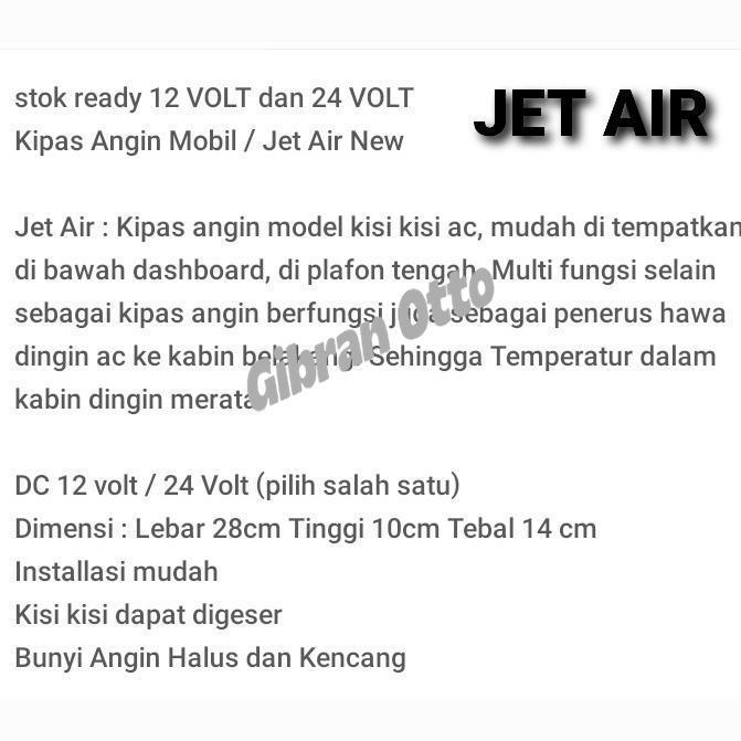 PASTI MURAH JET AIR/ KIPAS ANGIN MOBIL MODEL AC 12VOLT & 24VOLT PRODUK BARU
