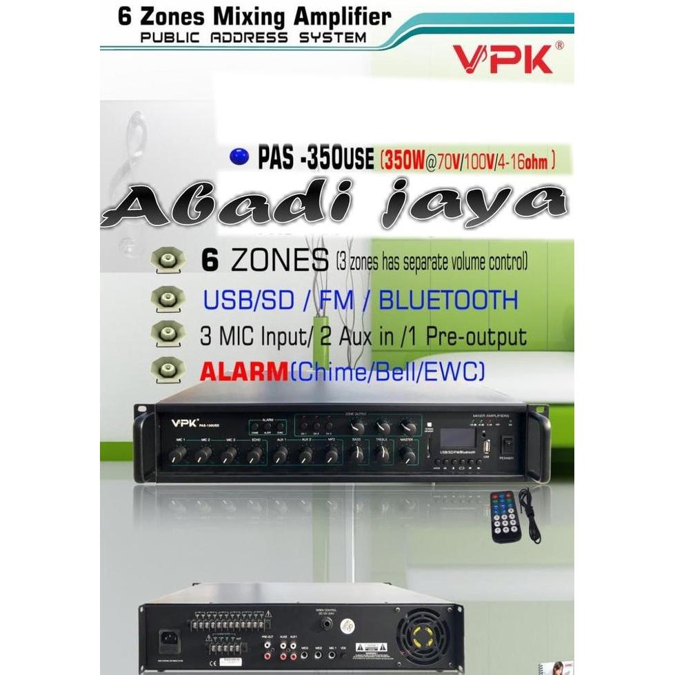 Ready Stock Ampli Vpk Pas 350Use 350Watt 6 Zones Amplifier Vpk Pas350Use Original
