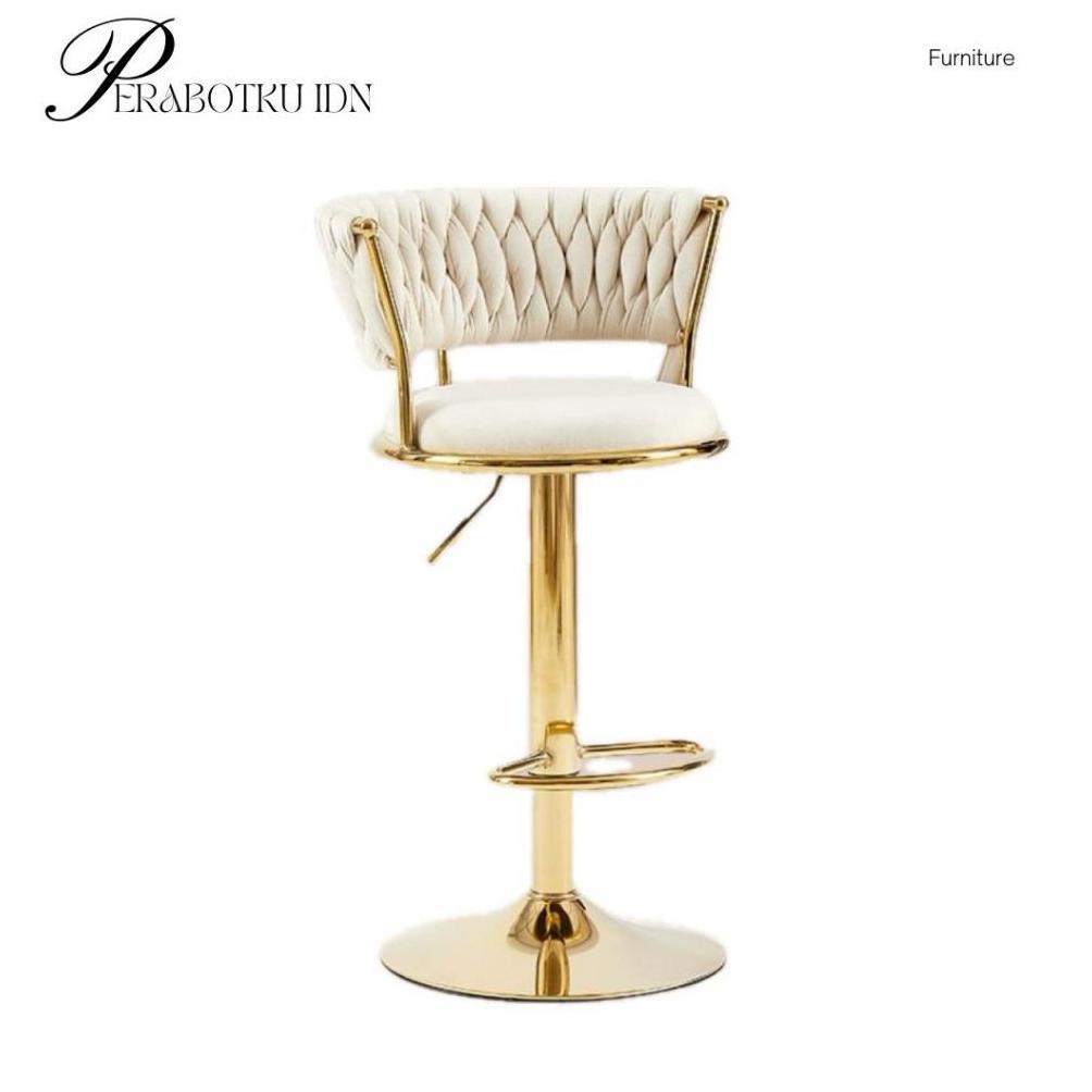(COD) KURSI BAR GOLD MEWAH BANGKU TINGGI KURSI CAFE BARSTOOL KURSI BAR PUTAR BARCHAIR