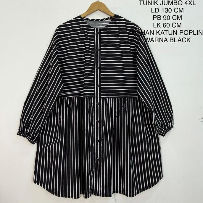 Tunik Jumbo Ld 130 Cm Model Salur Kekinian - Hilya Tunik