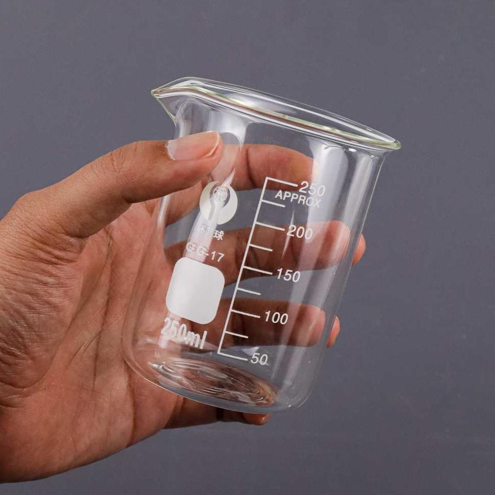 GELAS TAKAR UKUR KACA 50ML 250ML / JIGGER KACA / MEASURING CUP GLASS / GELAS LAB KIMIA / GELAS KIMIA
