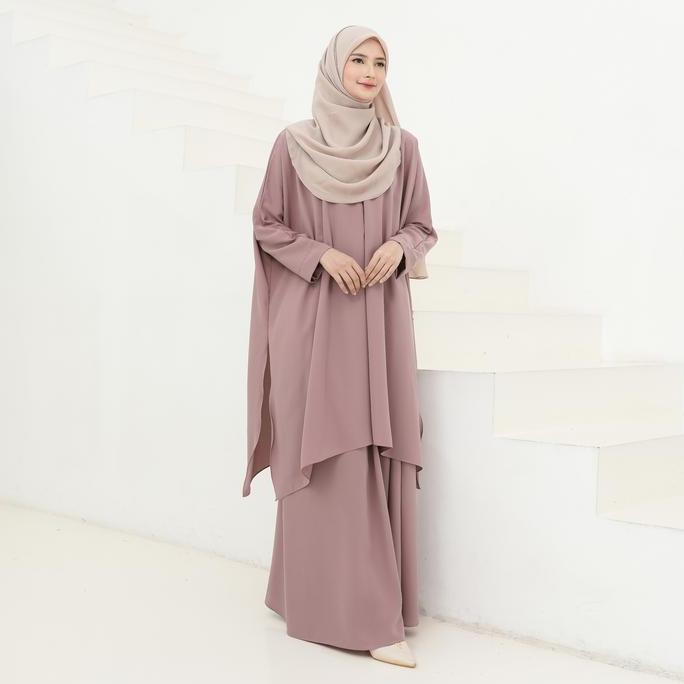 MERISSA ONE SET by Zilkalabel / Baju Atasan Tunic Rok Bawahan Malay Style Bahan Wolfis Premium / Blo