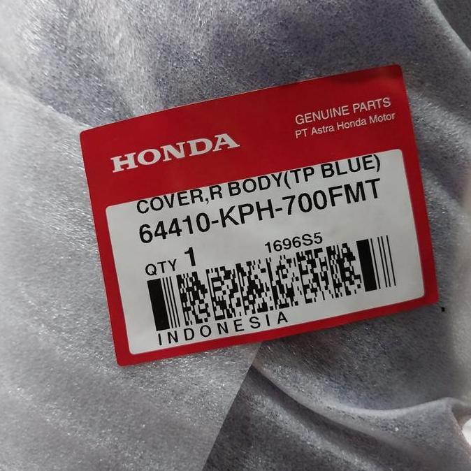 SPAREPART SUPRA X 125 : 64410-KPH-700FMT COVER BODY BELAKANG BIRU KANAN SUPRA X 125 (YG BOHLAM DEPAN