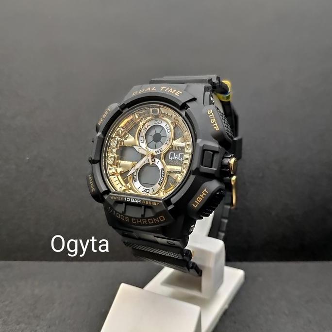Q&Q QQ Analog Digital Jam Tangan Pria Hitam GW81J003Y Original