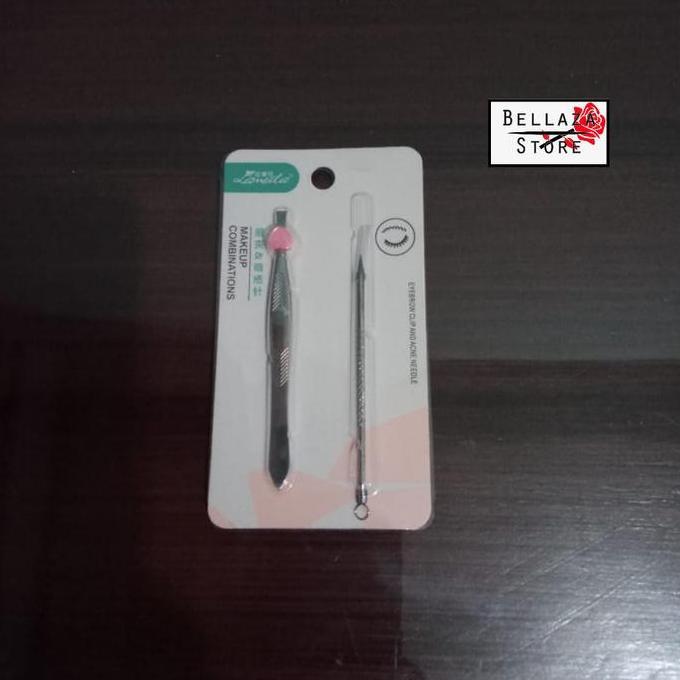 Pinset + Tusuk Komedo Set isi 2 / Pinset Komedo Set