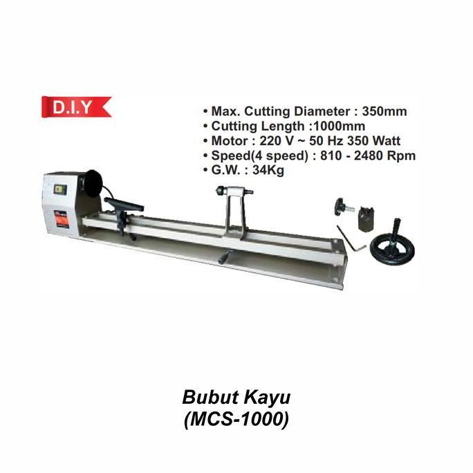 DELLINE Mesin Bubut Kayu WIPRO MCS1000 / Wood Lathe machine 1000 mm WIPRO