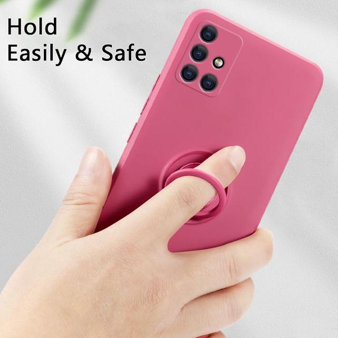 case  untuk Samsung A51 Case Candy Ring Stand Bracket Holder free TALI Lanyard