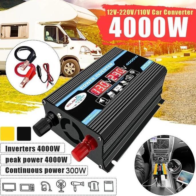 Inverter Mobil 5000W 12V Ke 220V AC Konverter Daya Tampilan LED USB Ganda Gelombang Sinus Murni Inve