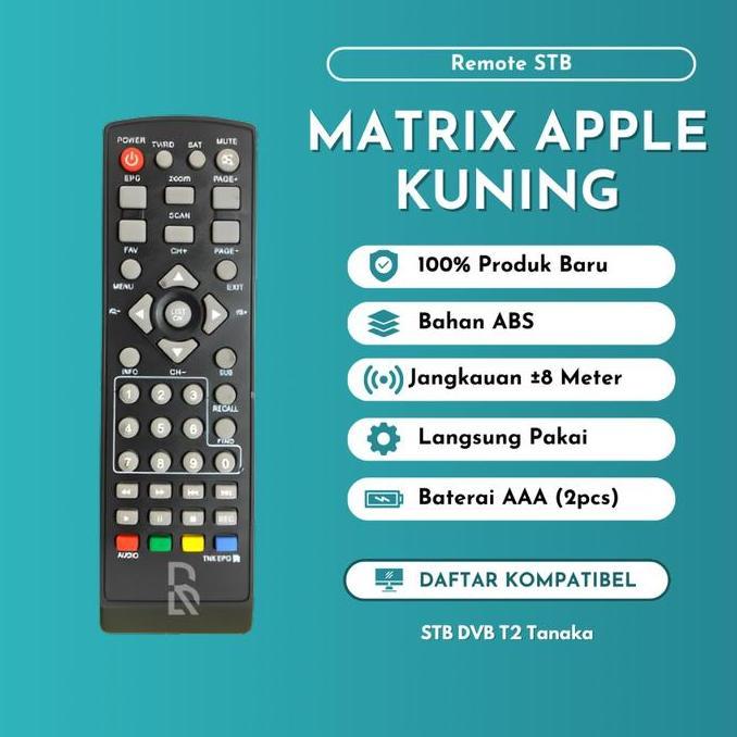 DELLINE REMOTE DVB T2 MATRIX APPLE KUNING