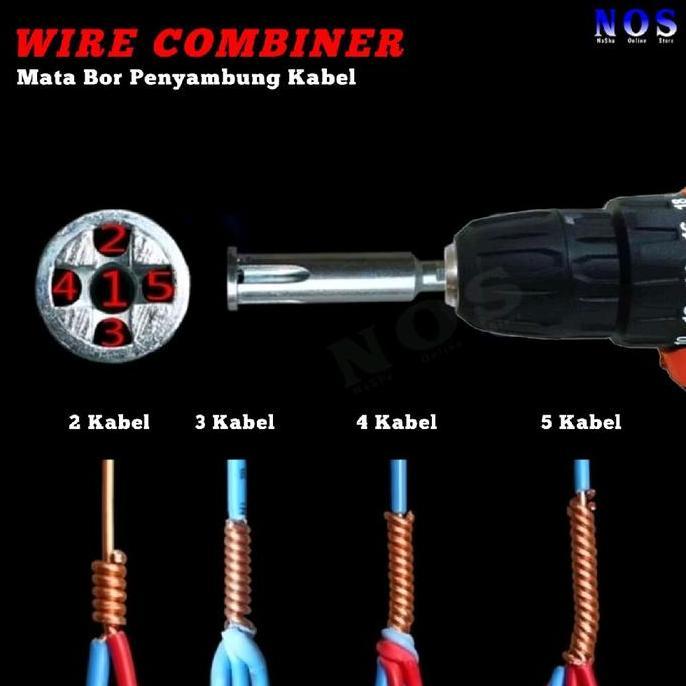 SAXTIL Mata Bor Penyambung Kabel Alat Pemutar Kabel Otomatis Wire Twisting 5 Hole