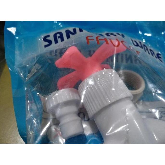 Keran Saluran Air Kamar Mandi 1/2 Inch Plastik Baling Baling PVC Bunga