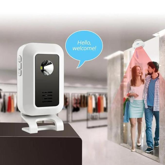 LEBOU Bel Toko Selamat Datang + Alarm Sensor Gerak Wireless Infrared