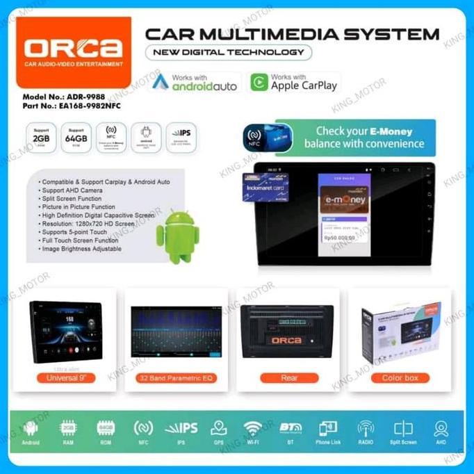 ORCA ADR-9988 ECO Series NFC 9 inch / 10 inch RAM 2/64 - HU Android
