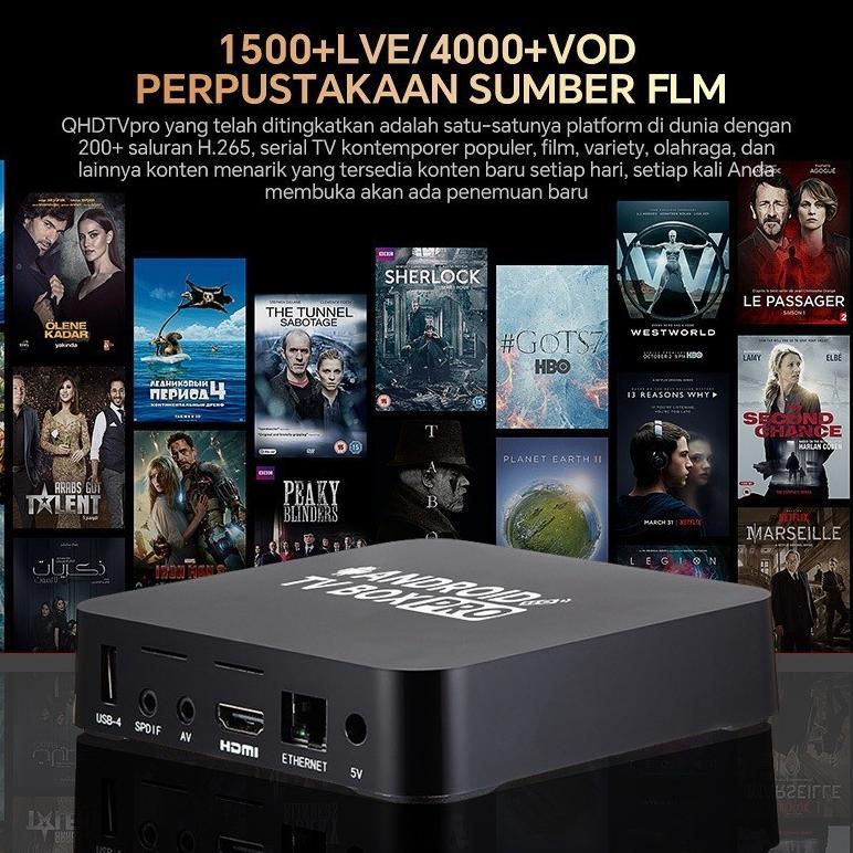 PROMO TERBARU MANU Android TV Box 4K HD Set-top Box STB 8+128G 2.4GHz WiFi Smart Home Theater Media 