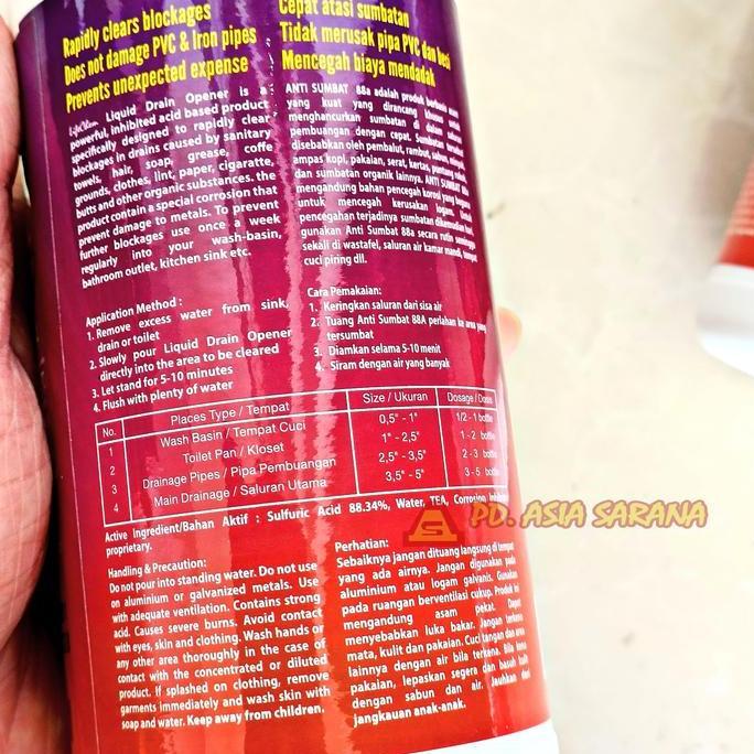 CHERGO Cairan Anti Sumbat 1250gr Pembersih Saluran Pipa Air Toilet Mampet WC 88A