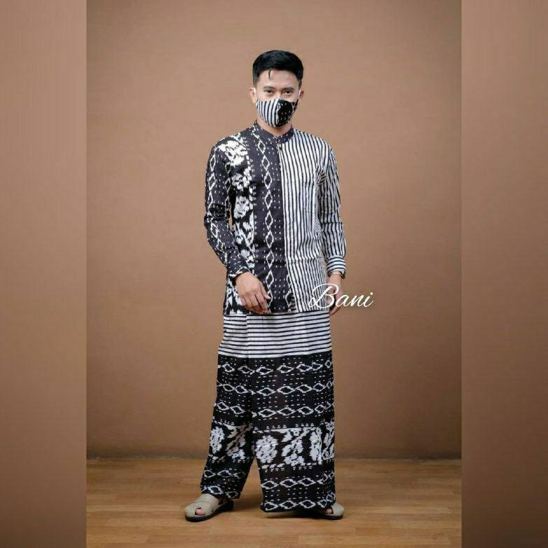 Murah Baju Koko Pria_Set Sarung Koko Dan Sarung Celana Koko Pakaian Muslim Pria