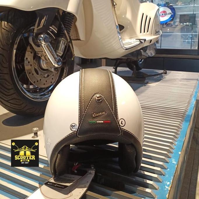 helm vespa white putih original