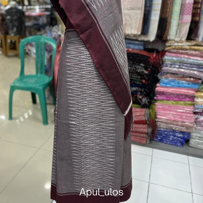 Set songket dan selendang sibolang rasta premium marun GT