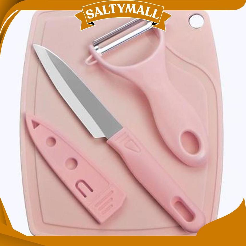 Pisau Set Talenan 3 In 1 / Pisau Set Talenan Pisau Pengupas Buah Sayur Dapur Serbaguna / Pisau Set T