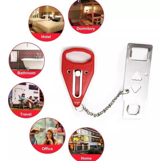 IYLBISC KUNCI PENGAMAN tambahan portable door lock kamar tidur hotel toilet umum jendela kunci trave