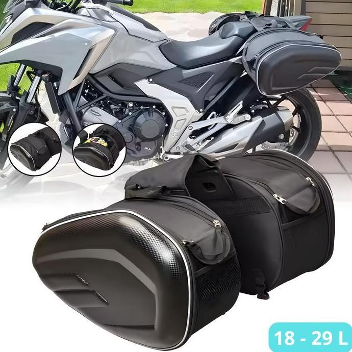 LOGPEF Side Box Motorcycle Tas Samping Motor Anti Air Penyimpanan Barang 18 -29L untuk Touring Serba