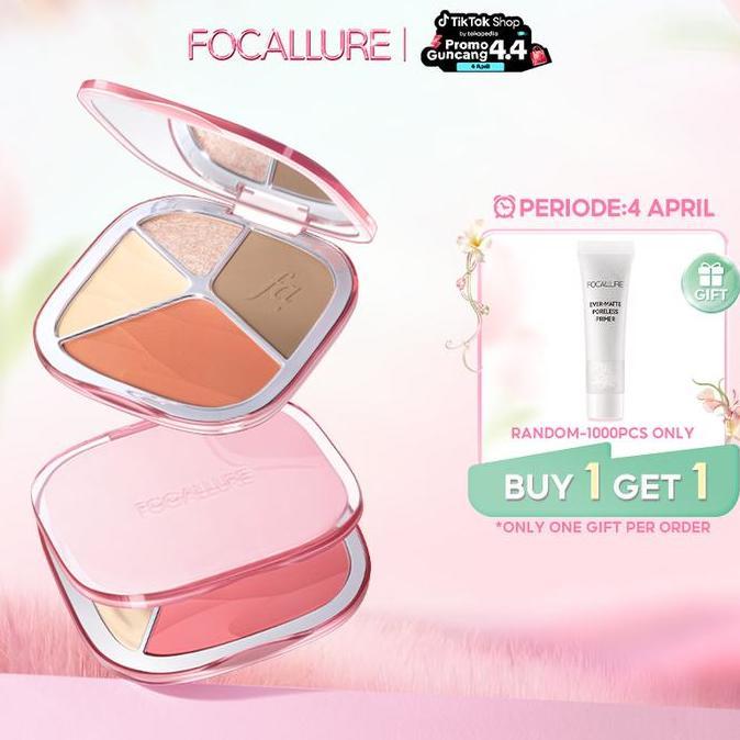 grofwall - [official] focallure prism multi glow palette highlighter & contour & blush multi-use