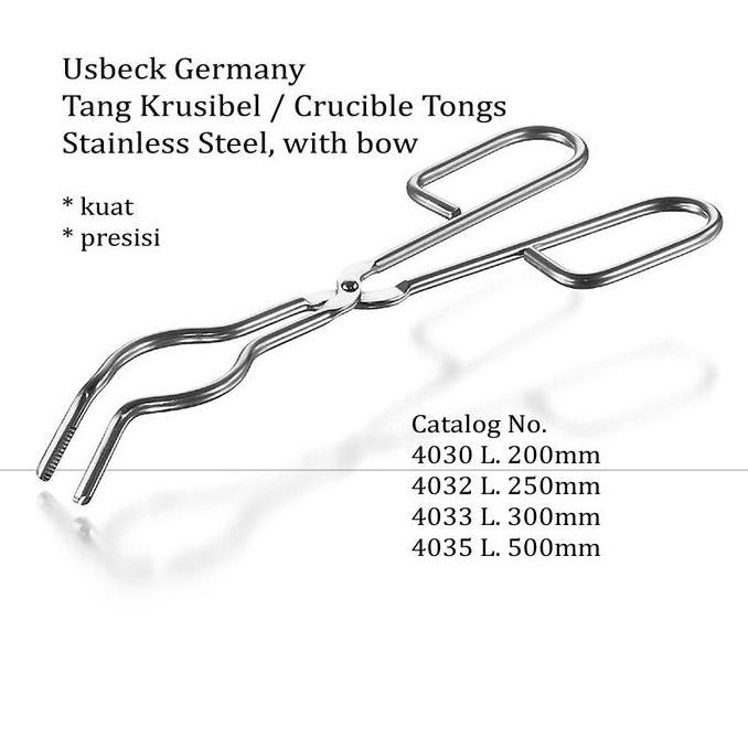 Tang Krusibel Stainless, Crucible Tong, Penjepit Cawan Krusibel Usbeck Germany