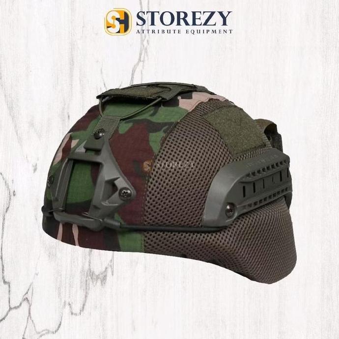 Helm Tactical MICH 2000 Full Cover Hijau Loreng Premium TEG