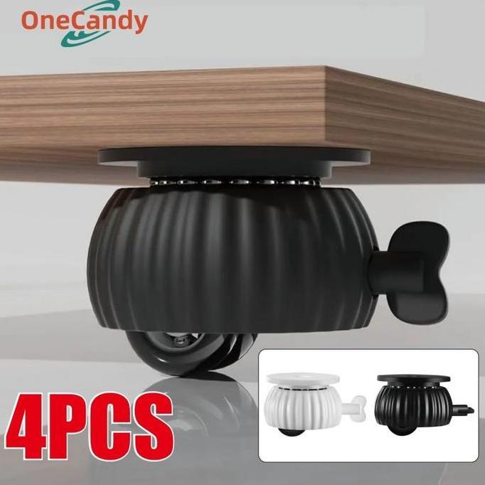 LORASTA 4PCS/Set Roda Tempel Universal Roda 360 Derajat Putar Roda Kecil Tempel Tambahan Roda Meja K