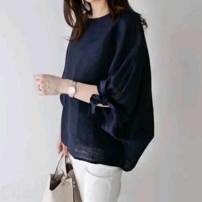 Blouse Baju Atasan Wanita Kerja style korea Baju Natal Baju imlek Merah - L AS