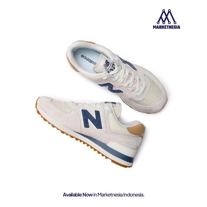 New Balance 574 Beige Navy 100% Original BNIB BS
