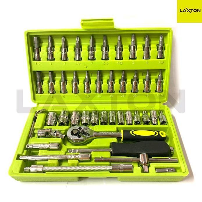 COD LAXTON kunci sok shock set motor socket 46 pcs L03-046 MURAH LARIS