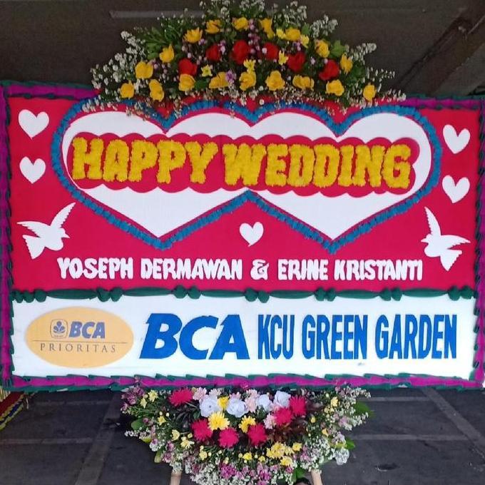 Papan Bunga Wedding /Karangan Bunga Nikah/ Papan Bunga Standard