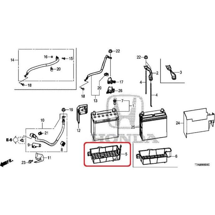 Box Aki atau Dudukan Aki Honda HRV 2015-2018 Genuine