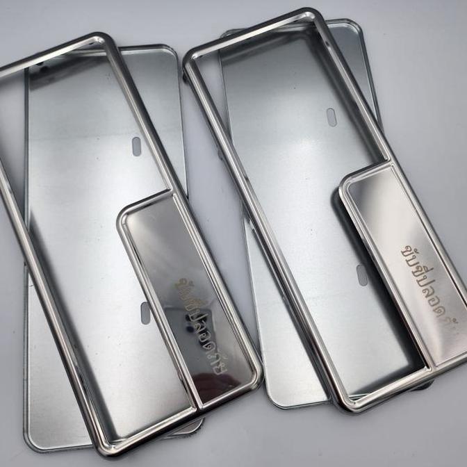opalveroz - dudukan plat nomor besi chrome - cover plat nomor motor universal