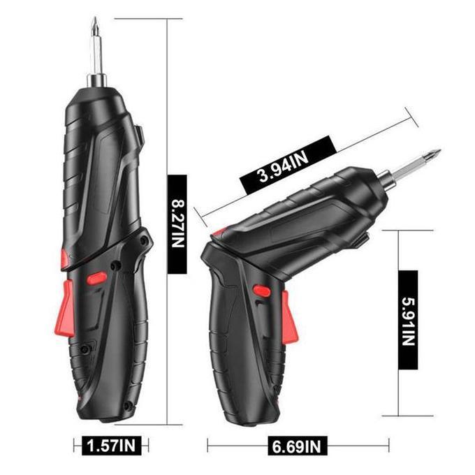 COD 48pcs Set Bor Tangan Bolak Balik Screwdriver Tanpa Kabel Free Kabel set 48 potong with Mata Bor 