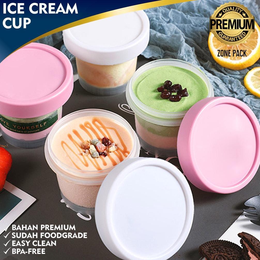 [10 PCS] Ice Cream Cup + Tutup | Pot Jar Es Krim  | Pot Jar Bunga Putih | Wadah Kemasan Lulur