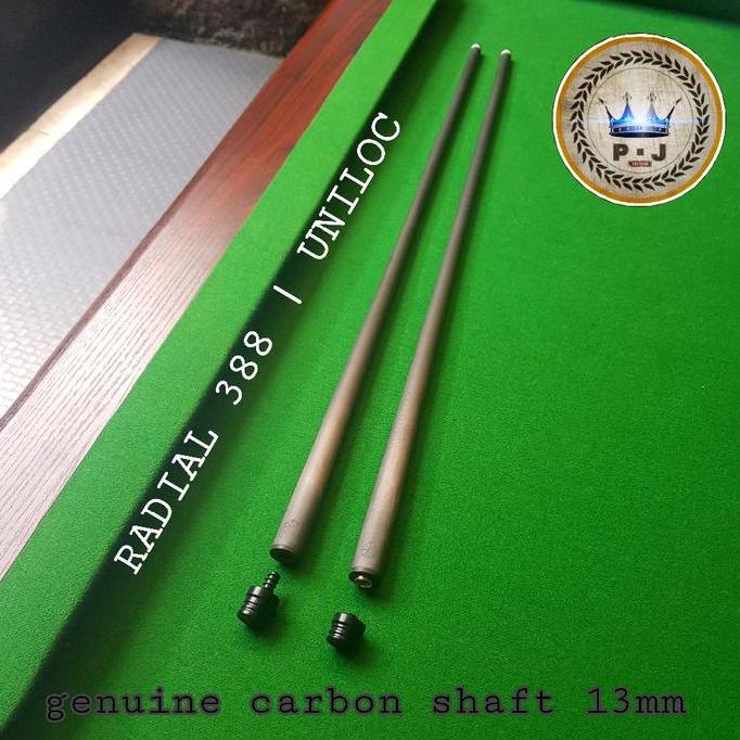 PJ - Billiard Real Carbon Shaft - Joint Uniloc & Radial 3/8-8  | Genuine Carbon | Shaft Only
